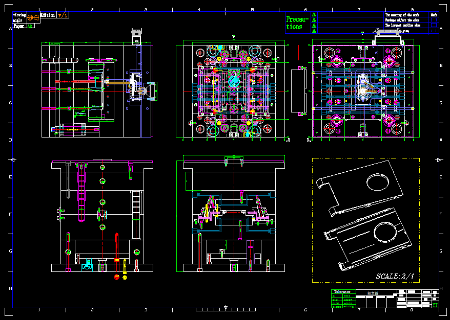 hot tip 2D assembly  injection mould drawing